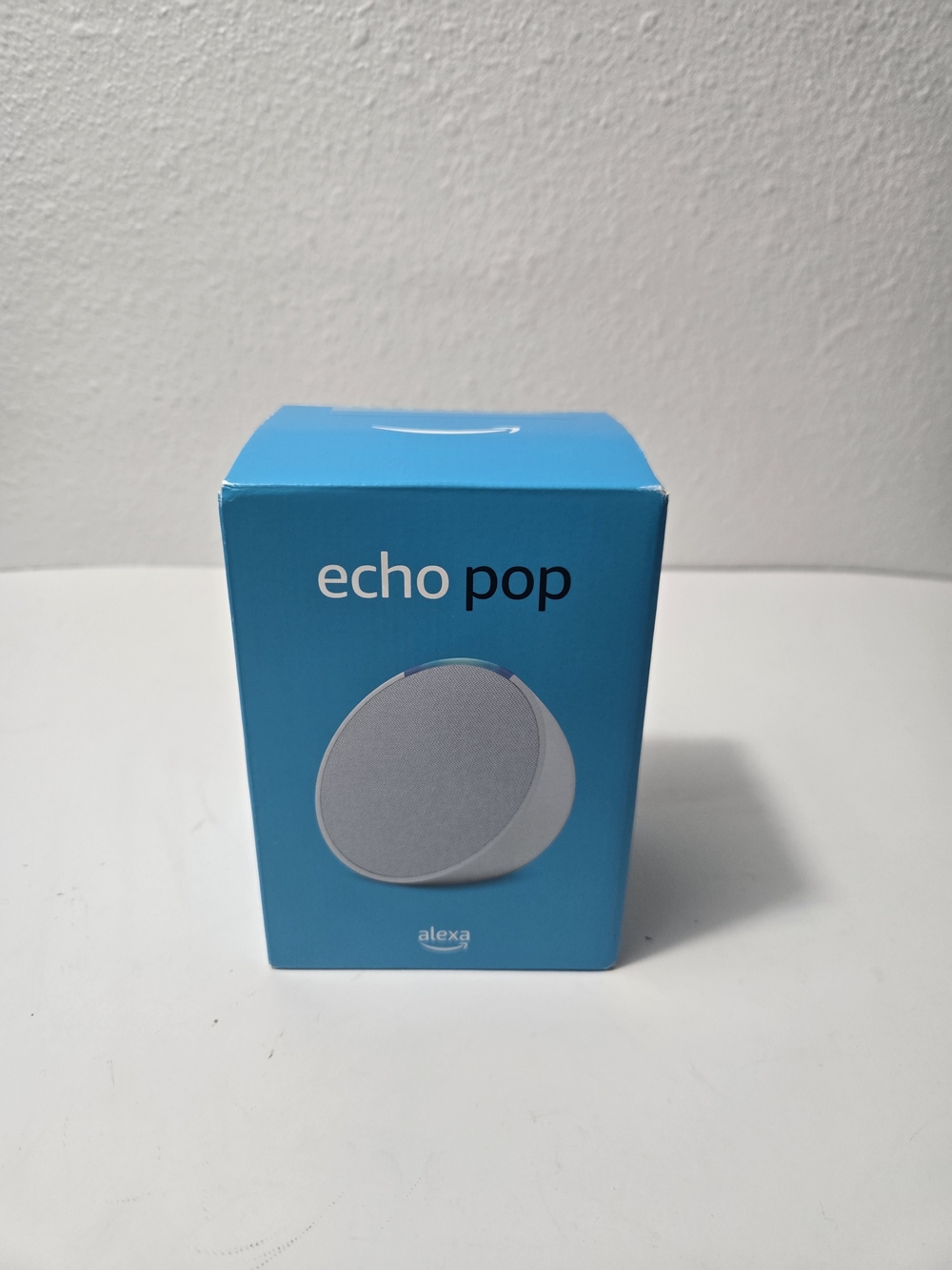 Amazon Echo Pop Smart Speaker - Blue Box with White Device Image